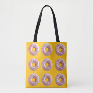 Bolsa Tote Porca cor-de-rosa fosco com aspersores coloridos