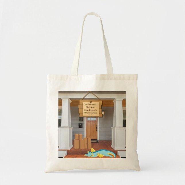 Bolsa Tote Porch Pirates Bem-vindo: Nosso Dragão está sempre  (Frente)