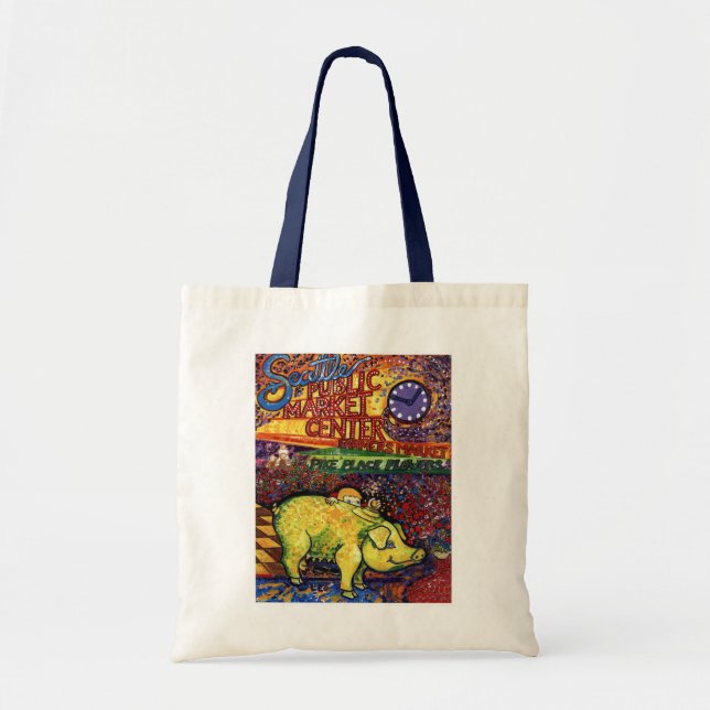 Bolsa Tote Porco com flores (Frente)