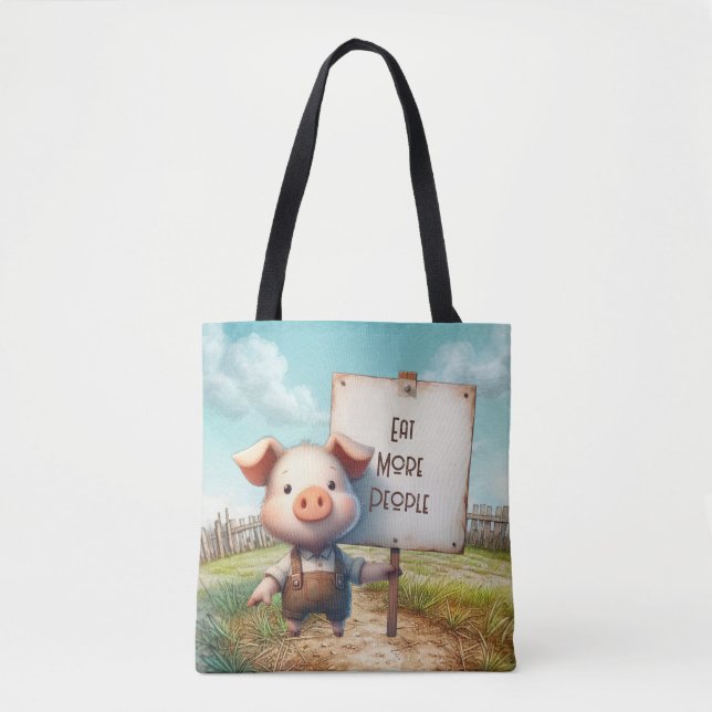 Bolsa Tote Porco - Coma Mais Pessoas (Frente)
