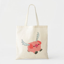 Bolsa Tote Porco de Cartoon de Mão Bonita