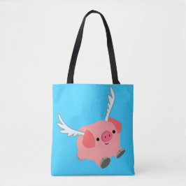 Bolsa Tote Porco de Cartoon de Mão Bonita