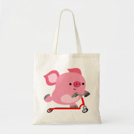 Bolsa Tote Porco de desenho em Patinete