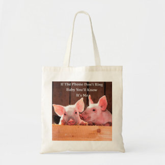 Bolsa Tote Porco engraçado Memes com provérbios e citações