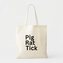 Bolsa Tote Porco Rato Carrapato PRT 