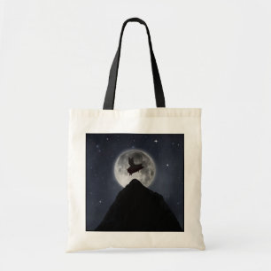 Bolsa Tote Porco voando através da lua de cheio