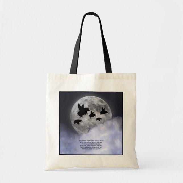 Bolsa Tote Porcos Voadores Noturnos (Frente)