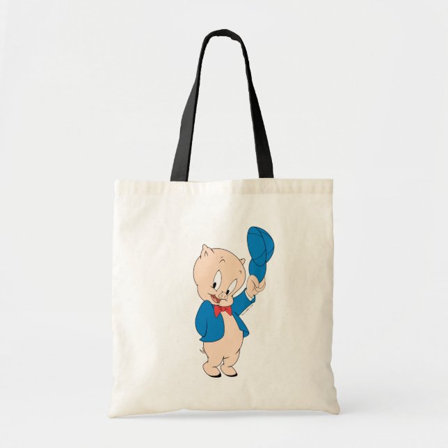 Bolsa Tote Porky Pig | Chapéus ondulados (Frente)