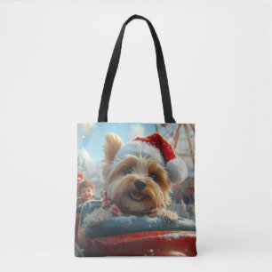 Bolsa Tote Porta copos de Natal do cilindro de cachorros de t