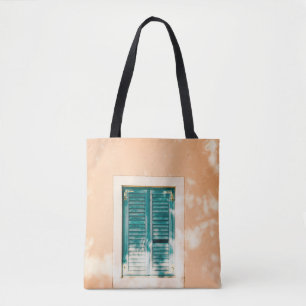 Bolsa Tote Porta de madeira verde fechada