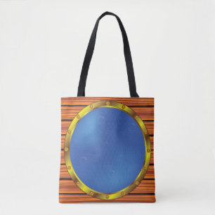 Bolsa Tote Porta de Navio Náutico com Água Azul