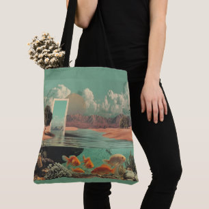 Bolsa Tote Porta Surrealista no Deserto com Submersão