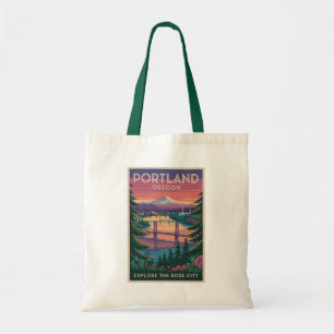 Bolsa Tote Portland Oregon Mount Hood Viagem Art Vintage