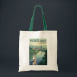 Bolsa Tote Portland Oregon Skyline Viagem Art Vintage<br><div class="desc">Portland retro vetor viagem design. Com vistas impressionantes do Monte Hood,  inúmeros parques,  e bairros únicos,  é um destino de topo para viajantes ecologicamente conscientes e exploradores urbanos,  tanto.</div>
