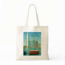 Porto de Vitória Hong Kong Paisagem Aérea Retrô