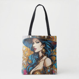 Bolsa Tote Portrait de femme, style steampunk