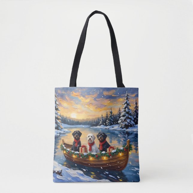 Bolsa Tote Portuguese Water Dog Christmas Boat Holiday (Frente)