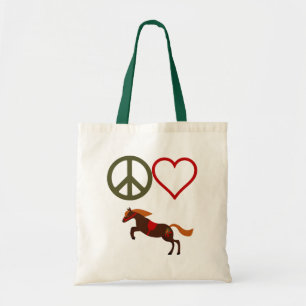 Bolsa Tote Pôs de Amor pela Paz Retro Cavalo de Salto