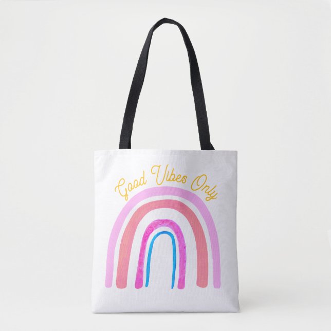 Bolsa Tote Positive Energy Folk Art Rainbow (Frente)