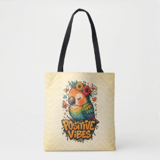 Bolsa Tote “Positive Vibes” Parrot