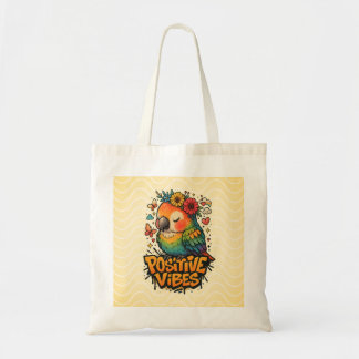 Bolsa Tote “Positive Vibes” Parrot