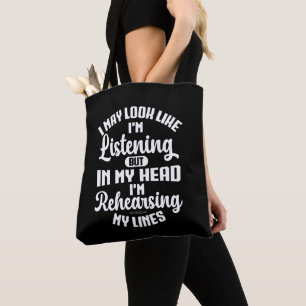 Bolsa Tote Posso parecer que estou ouvindo, mas na minha cabe