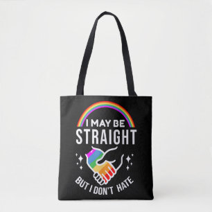 Bolsa Tote Posso ser Hetero, mas não odeio Orgulho gay LGBT