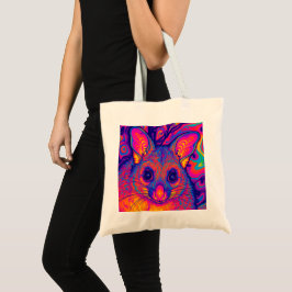 Bolsa Tote possum australiano de cauda peluda psicodélico