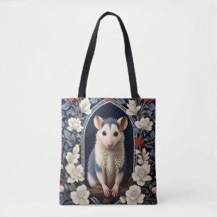 Bolsa Tote Possum Encantador Inspirado em William Morris Flor