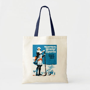 Bolsa Tote Poster 1924 dos esportes de inverno de Montreal