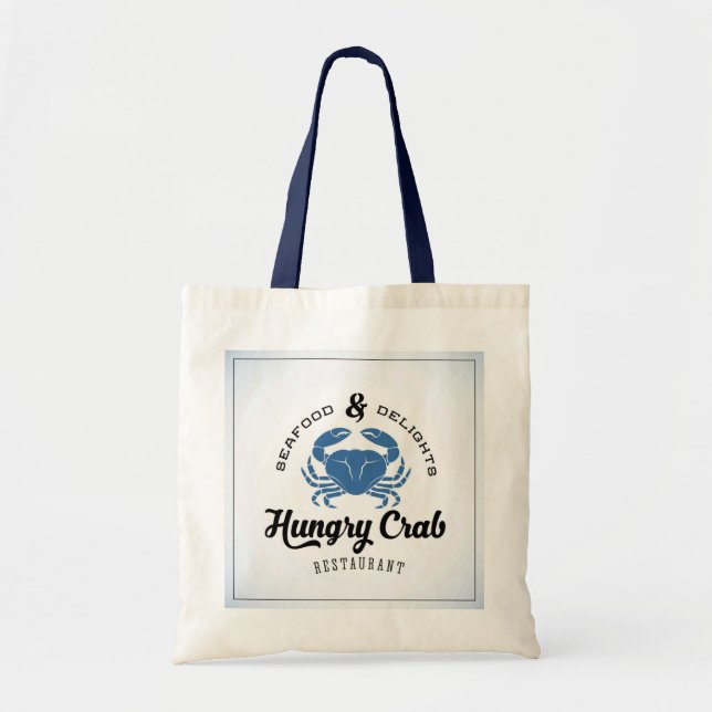 Bolsa Tote Poster com fome do restaurante do caranguejo (Frente)