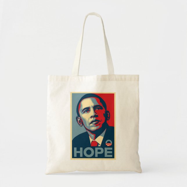 Bolsa Tote Poster da esperança de Barack Obama (Frente)