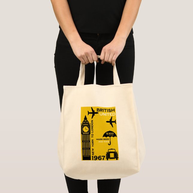 Bolsa Tote Poster da linha aérea retrorreflectora nostálgica (Frente (produto))
