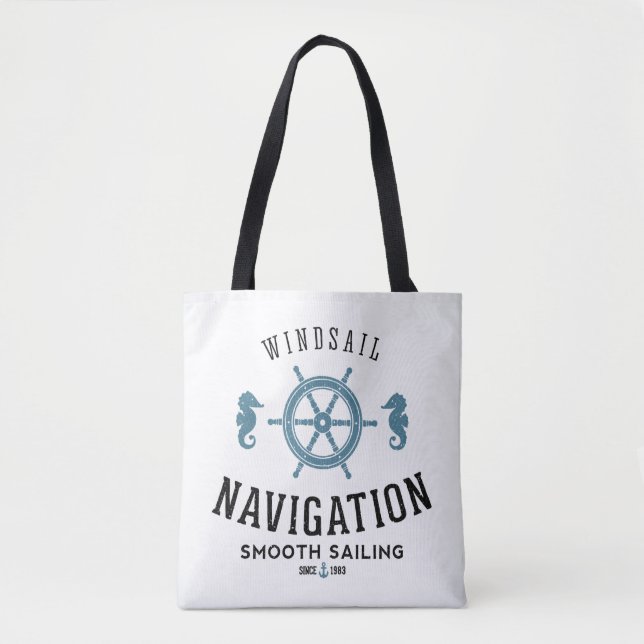 Bolsa Tote Poster da navegação de Windsail (Frente)
