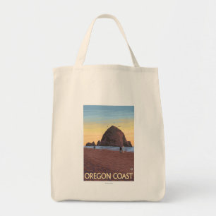 Bolsa Tote Poster das viagens vintage da rocha do monte de