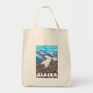 Bolsa Tote Poster das viagens vintage das cabras de