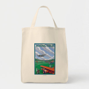 Bolsa Tote Poster das viagens vintage do campo de Boeing