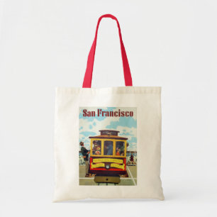 Bolsa Tote Poster das viagens vintage do teleférico de San