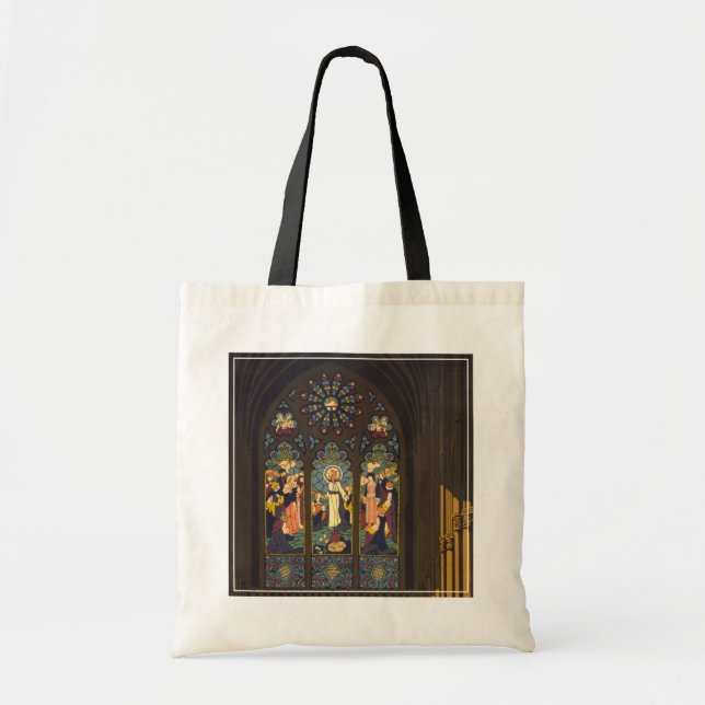 Bolsa Tote poster De 1923 De Uma Igreja Com Uma Janela De Vid (Frente)