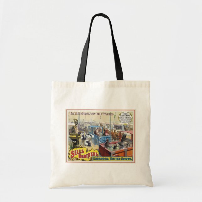 Bolsa Tote Poster de Circo Mostrando Animais Selvagens Em Gai (Frente)