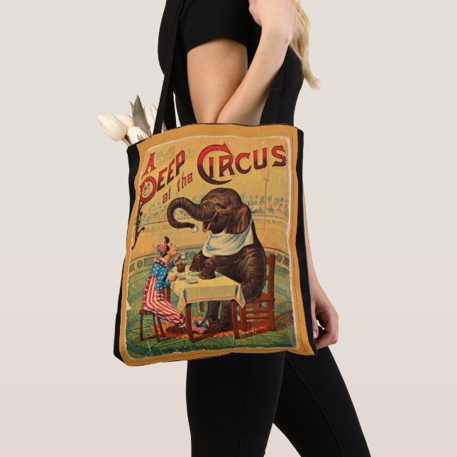 Bolsa Tote Poster de Circo Vintage: Elefante Circo (Close Up)