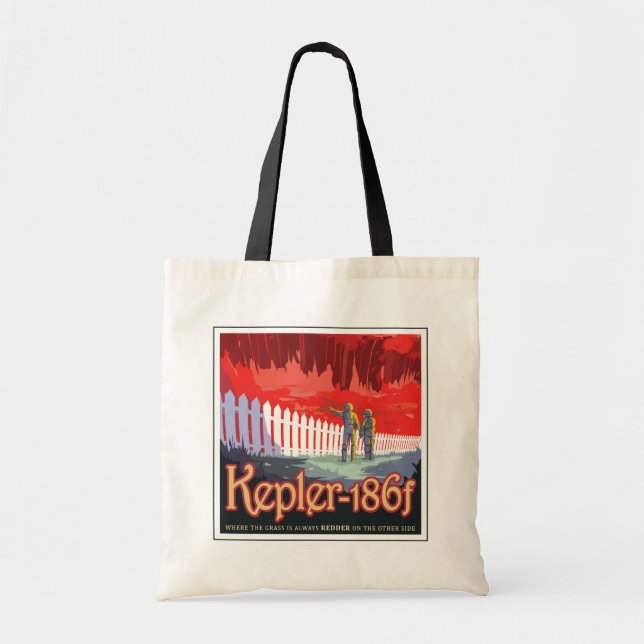Bolsa Tote Poster De Espaço Retroativo Do Kepler-186f. (Frente)