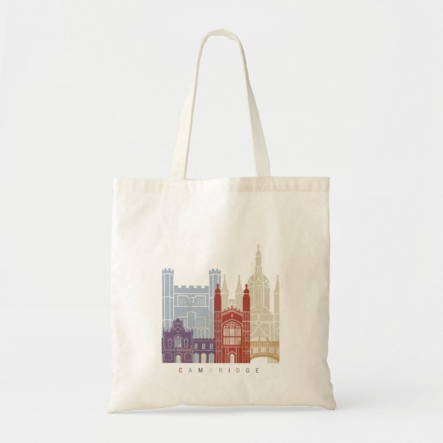 Bolsa Tote Poster de linha do horizonte de Cambridge (Frente)