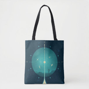 Bolsa Tote Poster de relógio atômico de espaço profundo, vers