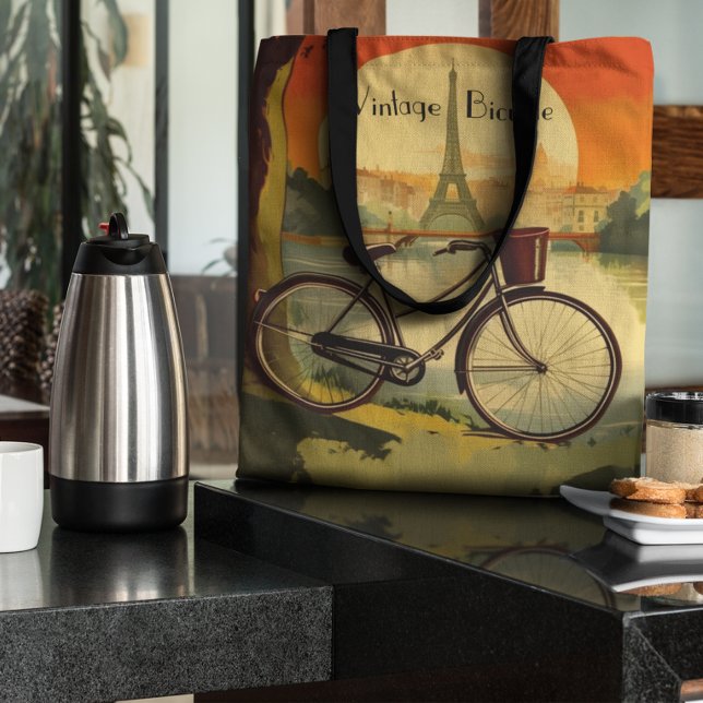 Bolsa Tote Poster de viagens de bicicleta, personalizável em  (Criador carregado)