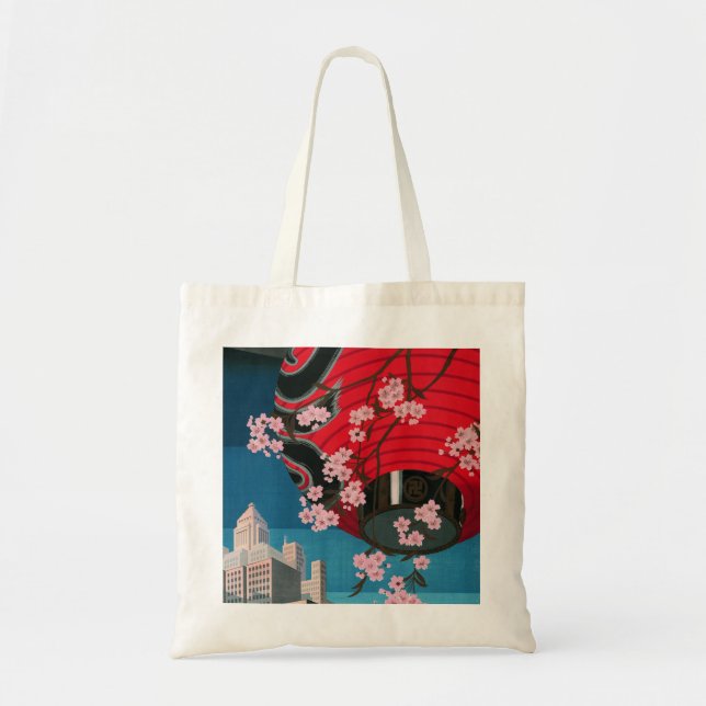 Bolsa Tote Poster de viagens Japonês Tokyo Vintage (Frente)