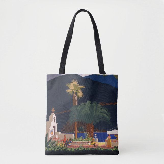 Bolsa Tote Poster de viagens - Papais noeis Ilha Catalina, Ca (Frente)