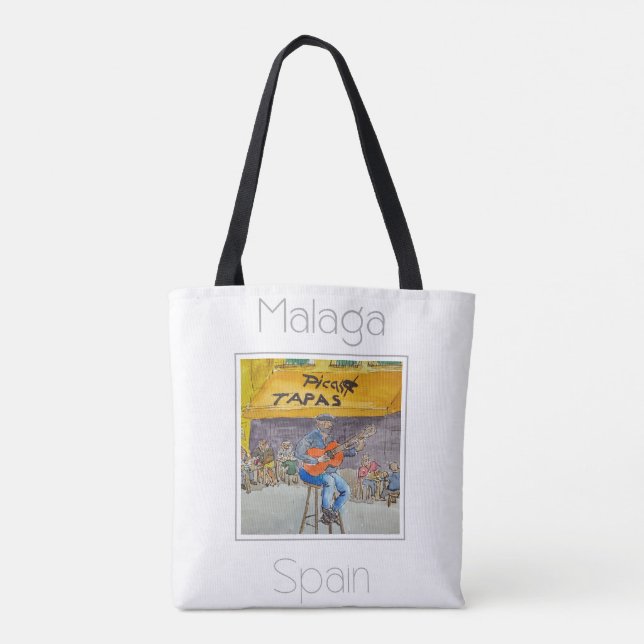 Bolsa Tote Poster de viagens para a Espanha de Málaga (Verso)