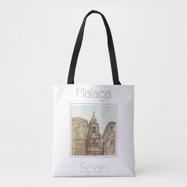 Bolsa Tote Poster de viagens para a Espanha de Málaga (Frente)