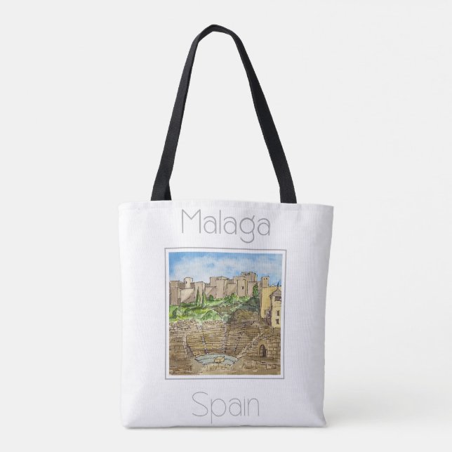 Bolsa Tote Poster de viagens para a Espanha de Málaga (Verso)